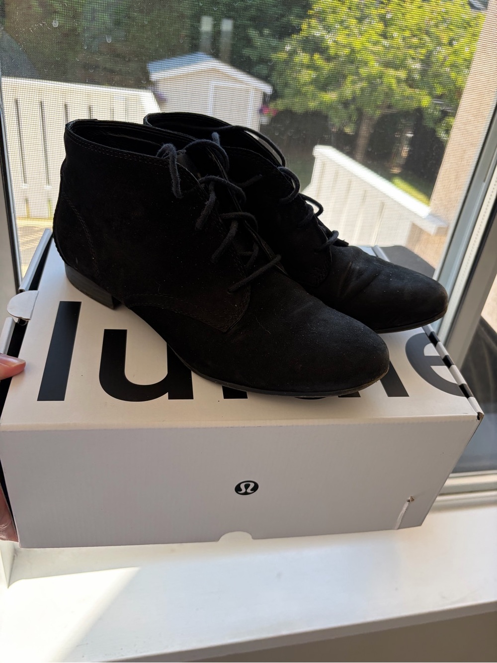 Aldo suede Black Lace-Up Suede women's Ankle Boots -some wear and tear on tongue